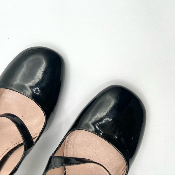 MIU MIU BLACK PATENT LEATHER PUMP MARY JANE HEELS LEATHER HEELS MADE IN ITALY 40 - Picture 11 of 14